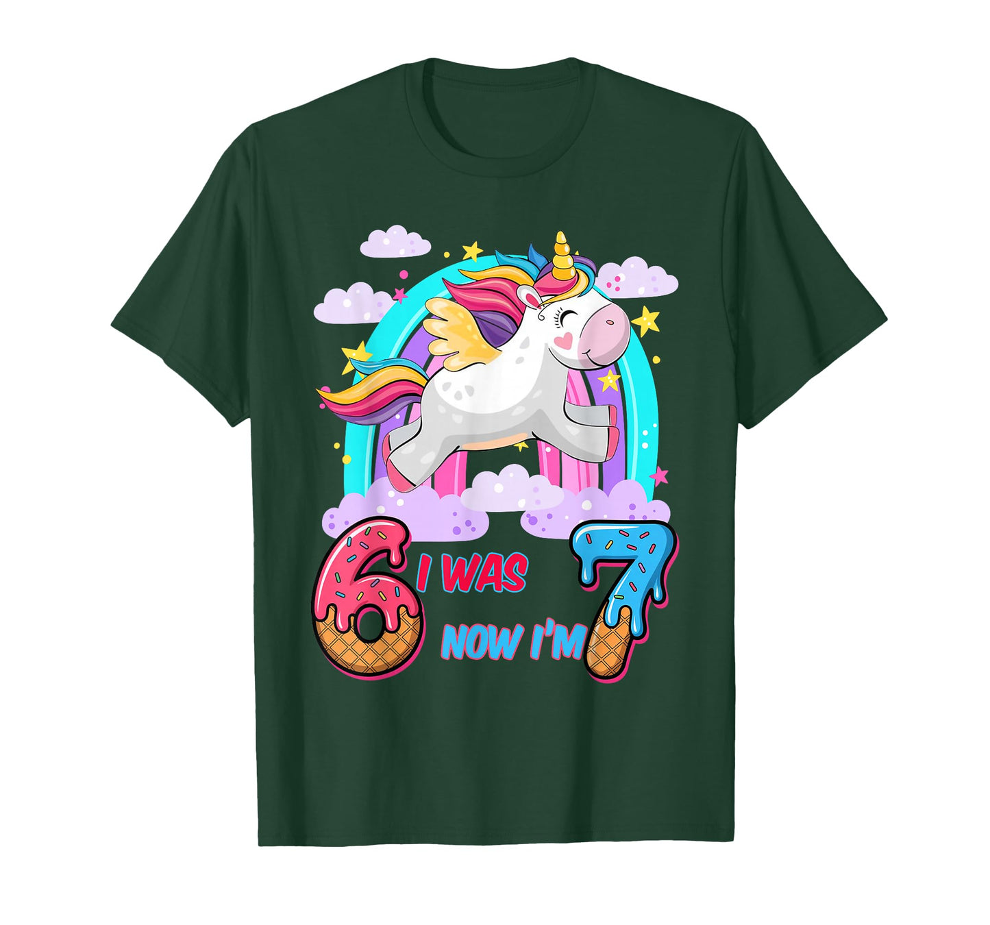 I was Six Now I'm Seven Dabbing Unicorn 67 Meme 7th Birthday T-Shirt