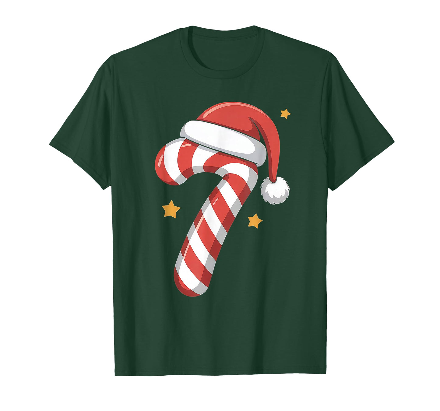 Xmas Candy Cane 7 Santa Hat Six Seven Matching Christmas T-Shirt