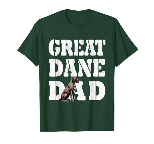 Brindle Great Dane Dad, Giant Breed Lover, Cute Dog Dad T-Shirt
