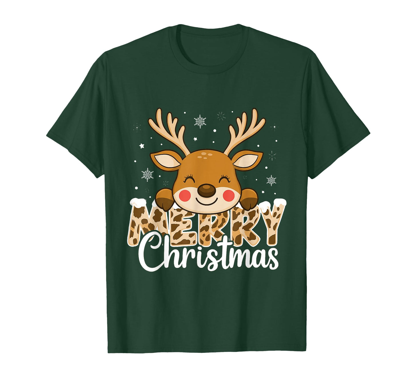 Retro Xmas Merry Christmas Reindeer Family Matching T-Shirt
