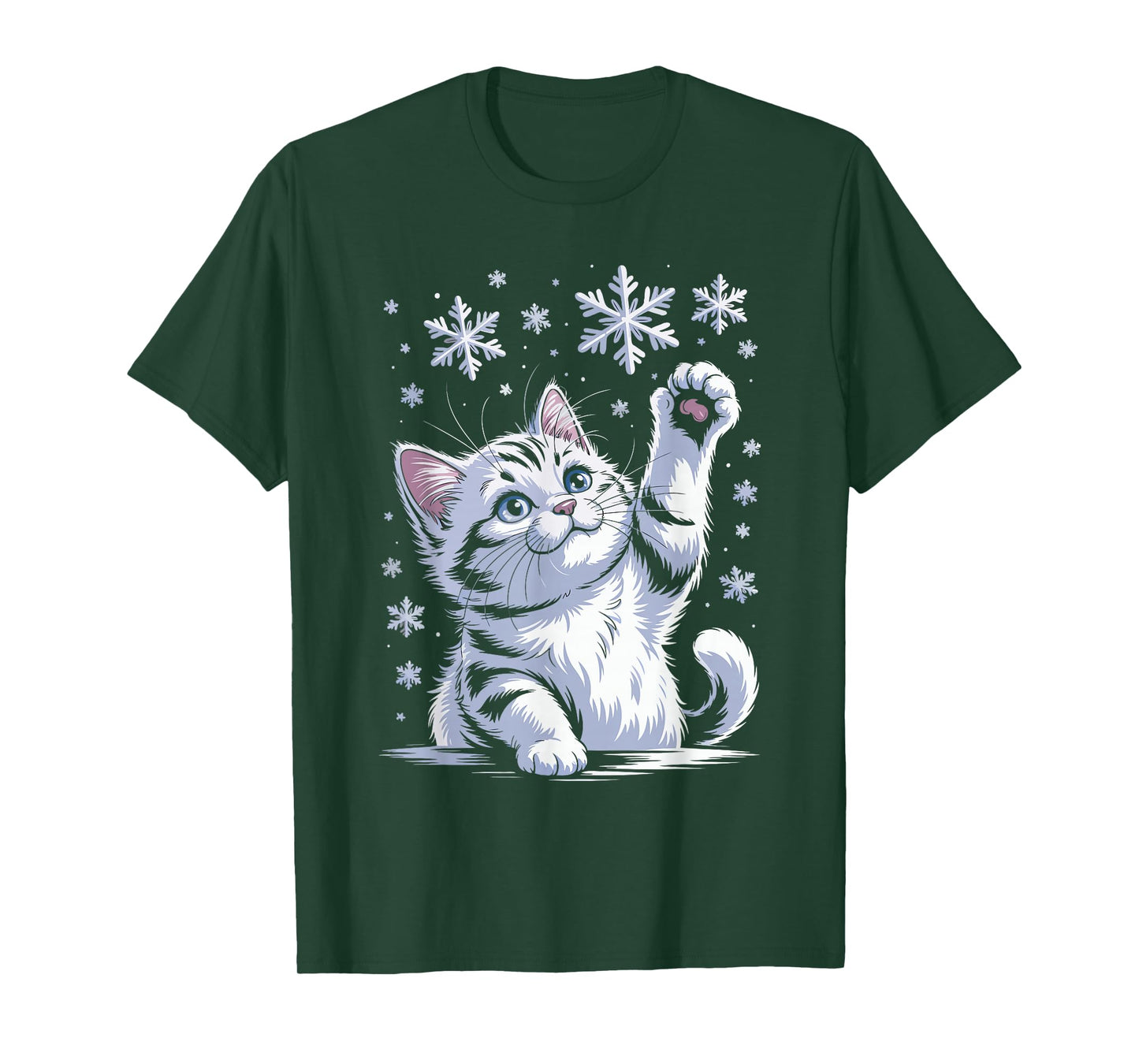 Christmas Cat Snowflakes Kitten Snow Catmas T-Shirt