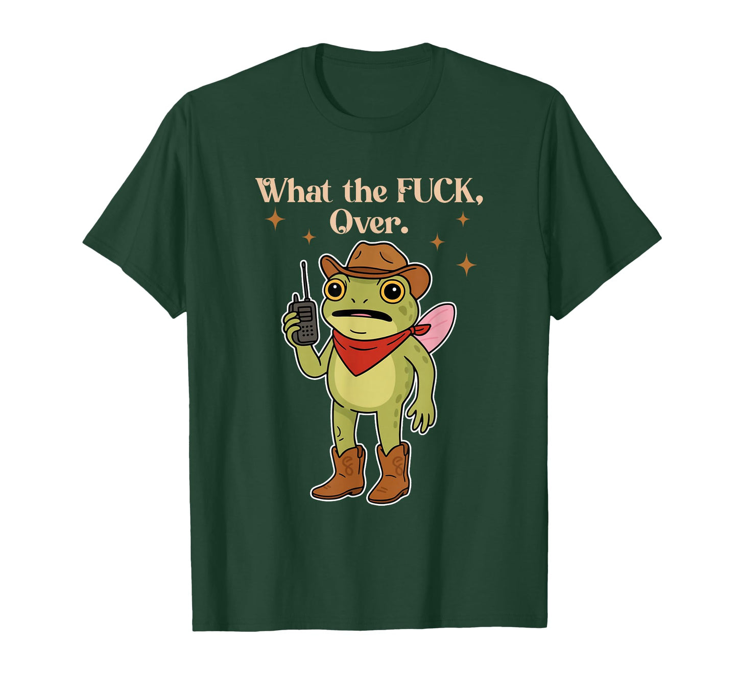 What's The F#CK Over Funny Frog Walkie Talkie Icon T-Shirt
