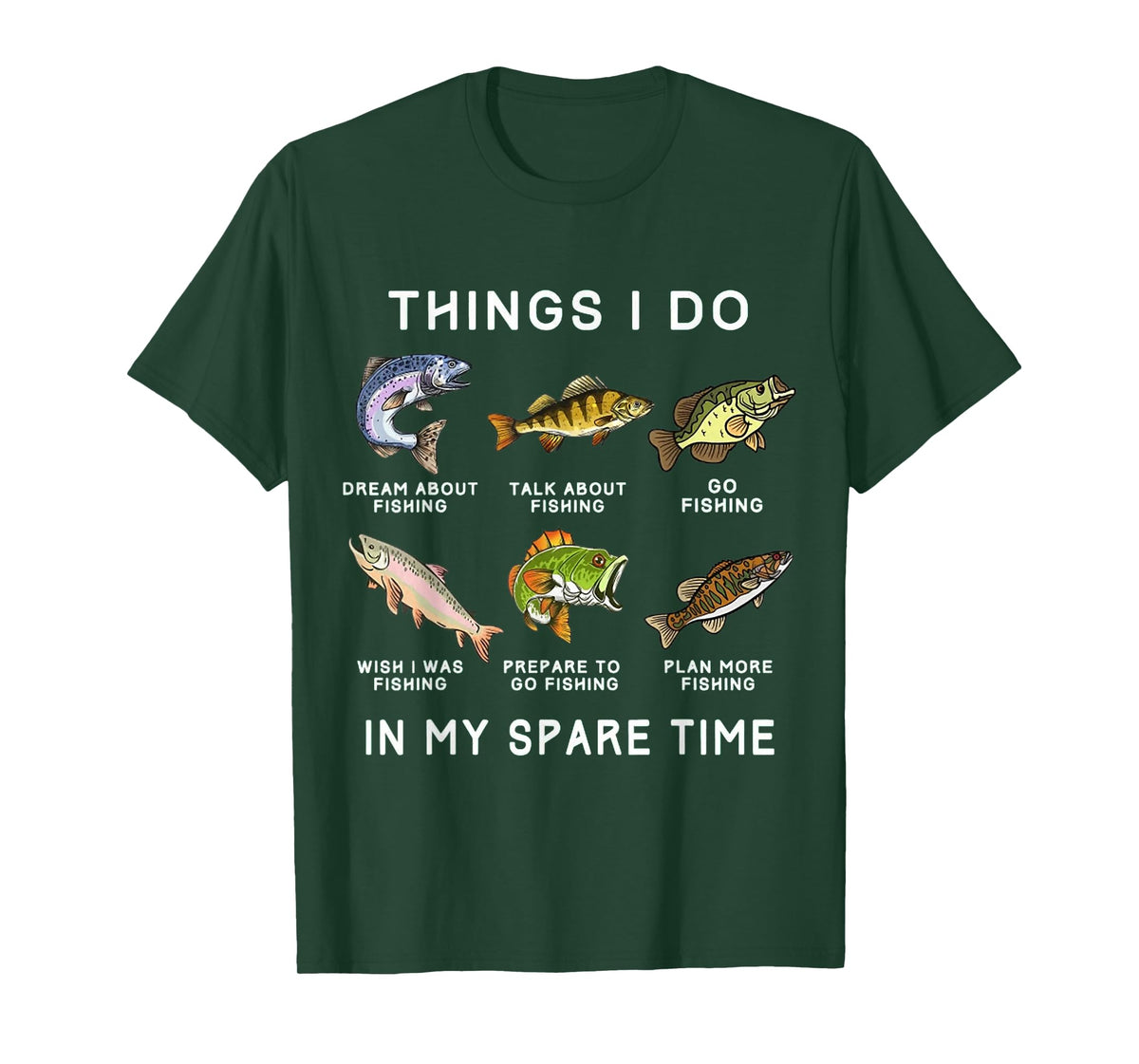 Things I Do in My Spare Time Fishing Boys Men Bass Fishing T-Shirt