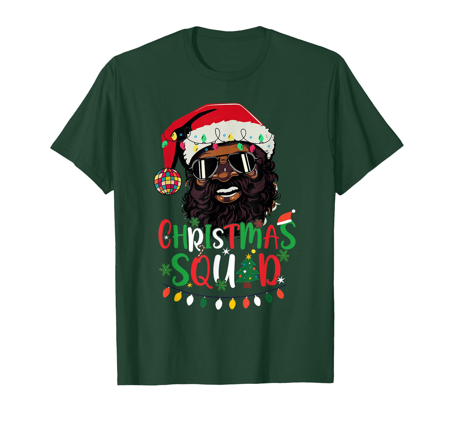 Funny Christmas Squad Santa Proud Black African American T-Shirt