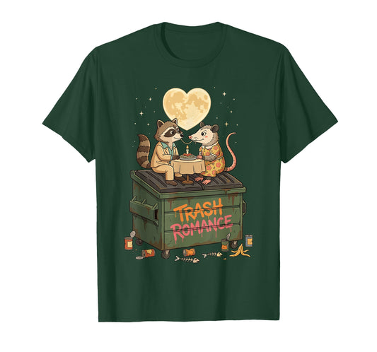 Trash Romance Raccoon Opossum Love Valentine T-Shirt