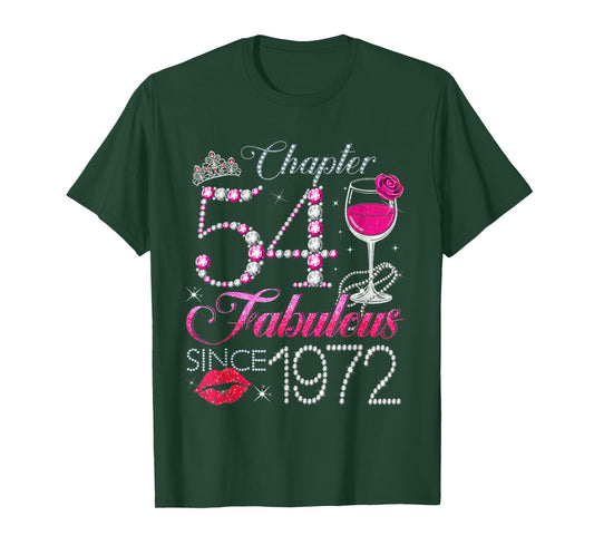 Chapter 54 Fabulous Since 1972 54th Birthday Queen Diamond T-Shirt