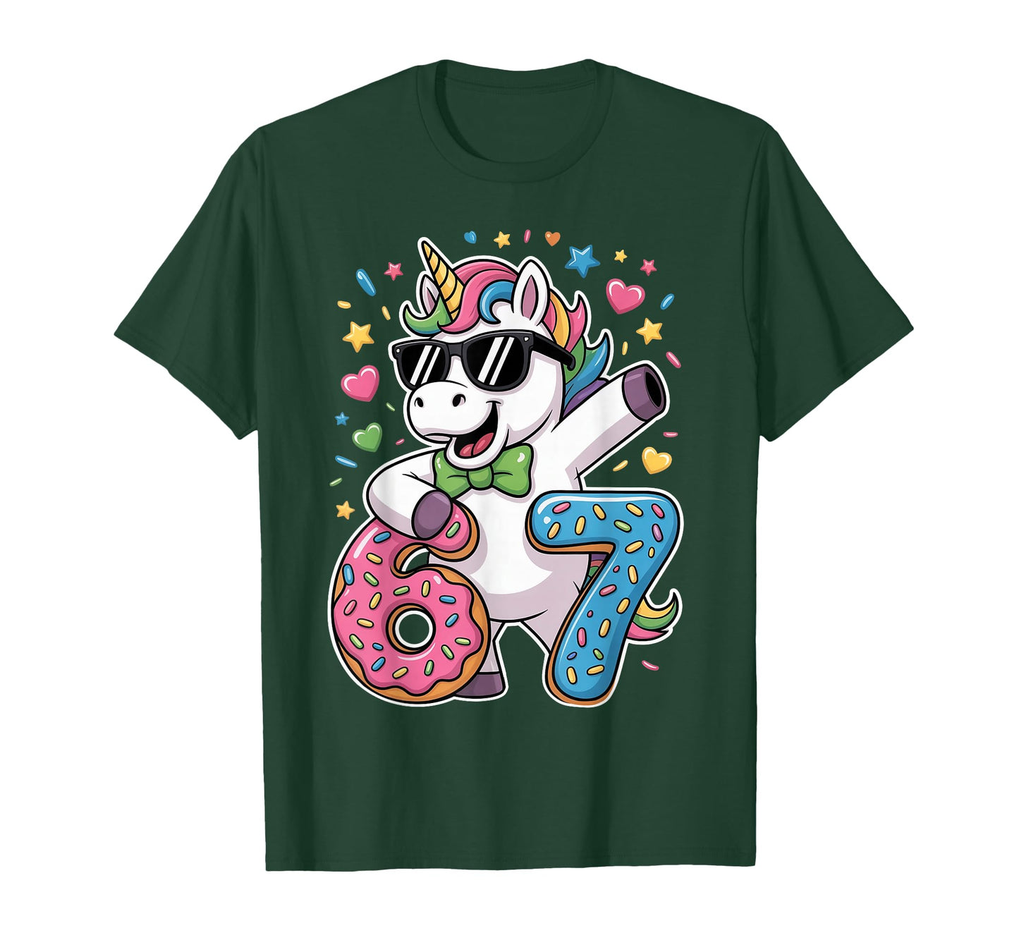 Cute Unicorn 67 Meme Six Seven Girls Kids Teens 6-7 T-Shirt
