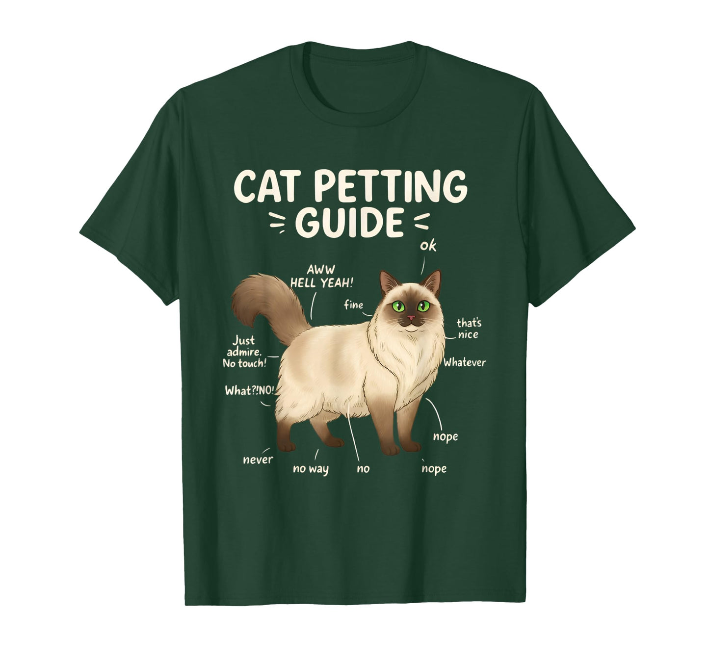 Ragdoll Cat Petting Guide Funny Cat Lover T-Shirt