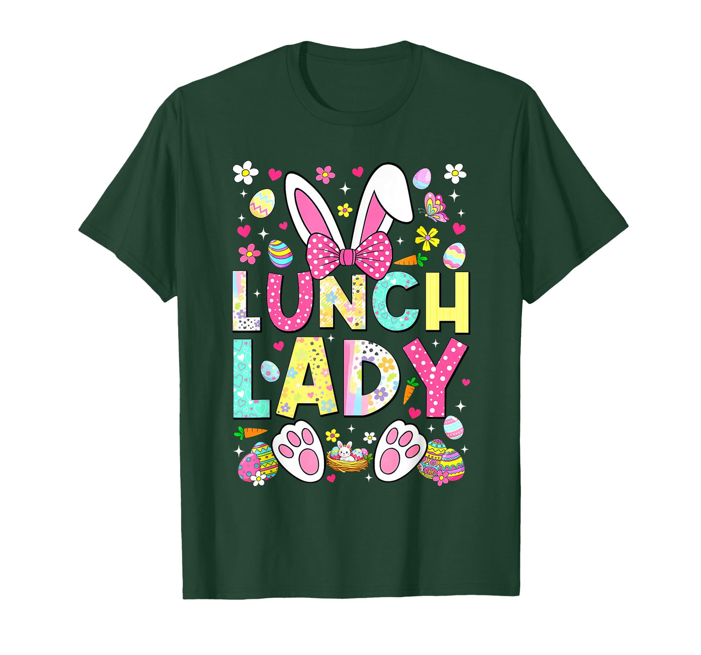 Lunch Lady Crew Funny Bunny Cafeteria Family Easter Day T-Shirt