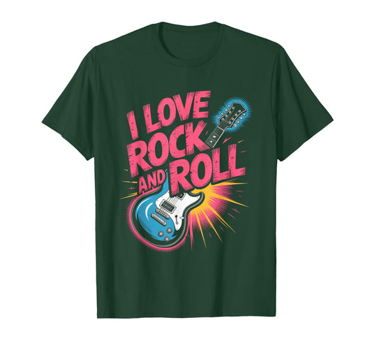 I Love Rock and Roll Guitar Enthusiasts T-Shirt