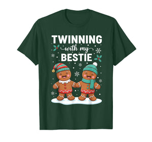 Twinning with My Bestie Christmas Gingerbread Best Friend T-Shirt