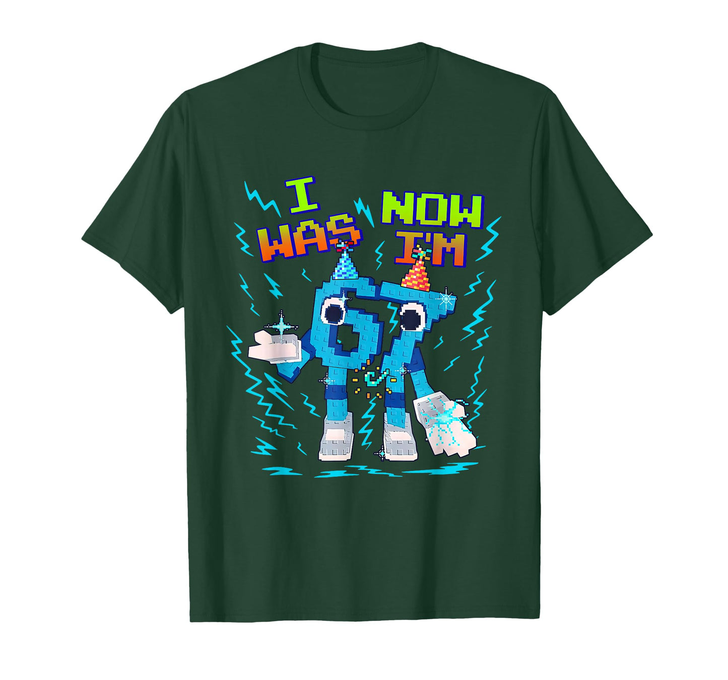 I was 6 Now I’m 7 Six Seven Funny Birthday Kids T-Shirt