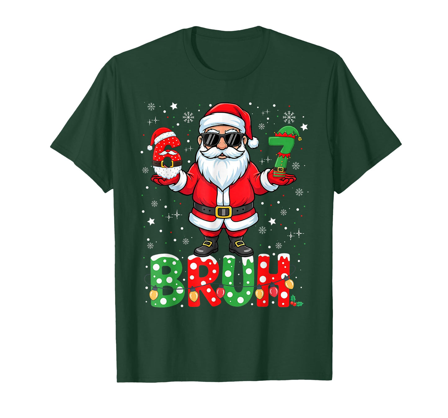 Bruh 67 Six Seven 6 7 Meme Christmas Funny Boy Girl Kids T-Shirt