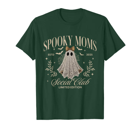 Halloween Moms Social Club Boo Ghost Halloween Spooky Mama T-Shirt