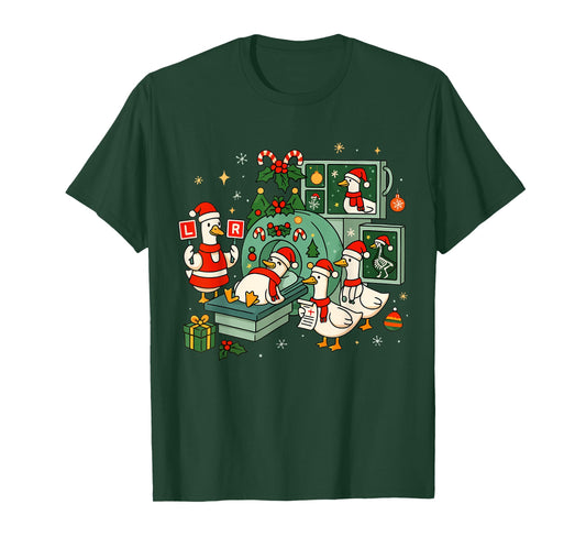 Funny Radiology Goose Nurse X-Ray Tech Christmas Xmas Vibes T-Shirt
