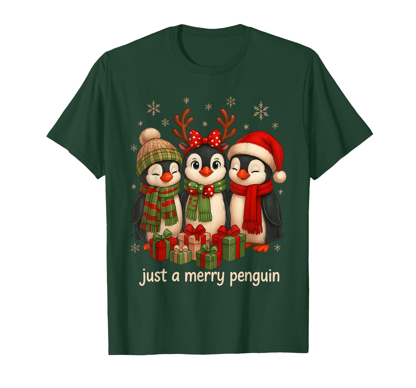 Cute Penguin Christmas Just A Merry Penguin Xmas Holiday T-Shirt
