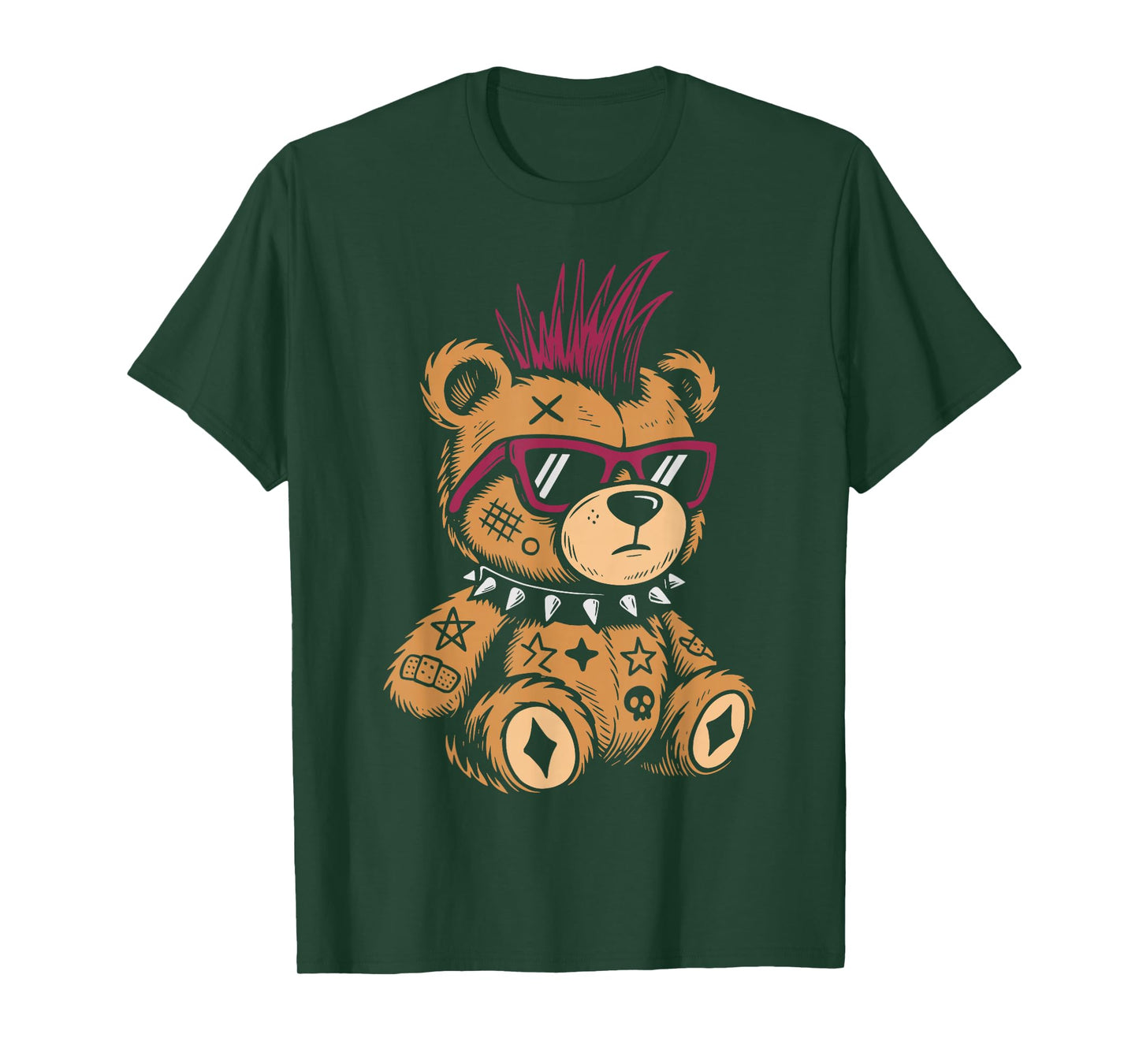 Punk Rocker Teddy Bear Funny Rock Music Punk Rock Lover T-Shirt