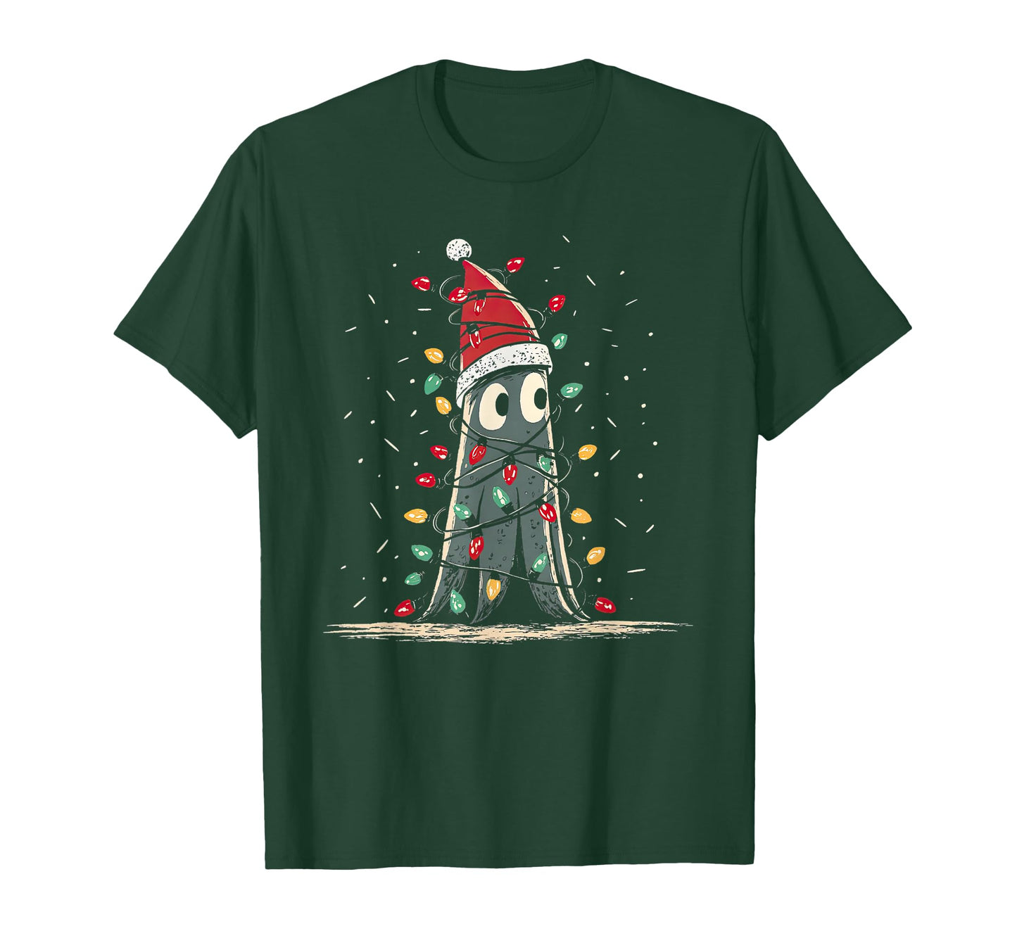 Funny Squid Christmas Graphics Animal Lights Lover T-Shirt