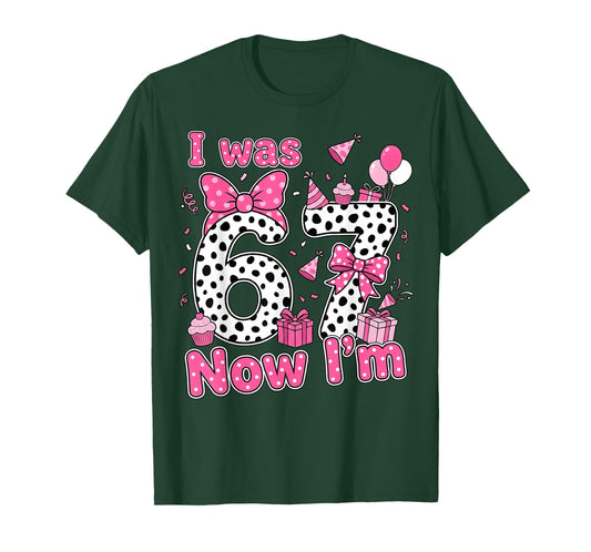 I was 6 Now I'm 7 Cute Birthday Girl Gifts for Girls Kids T-Shirt