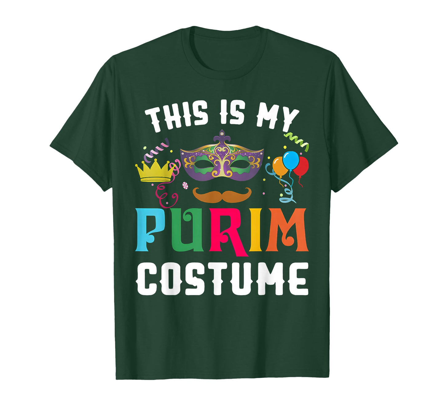This is My Purim Costume Jewish Holiday Mask Carnival Party T-Shirt