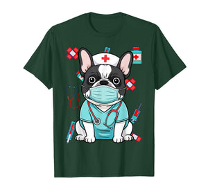 Hospital French Bulldog ER RN LPN Nurse Life Dog Lover T-Shirt