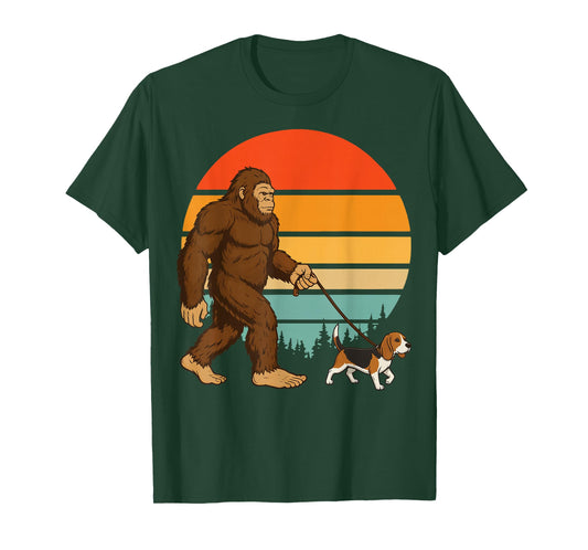 Bigfoot Beagle Retro T-Shirt
