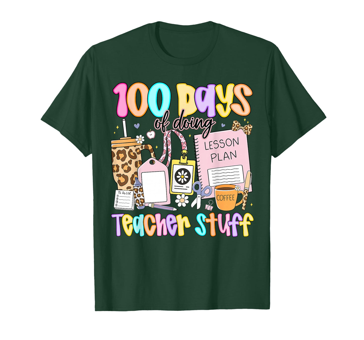 Preppy 100 Days of Doing Teacher Stuff Funny Teacher Women T-Shirt