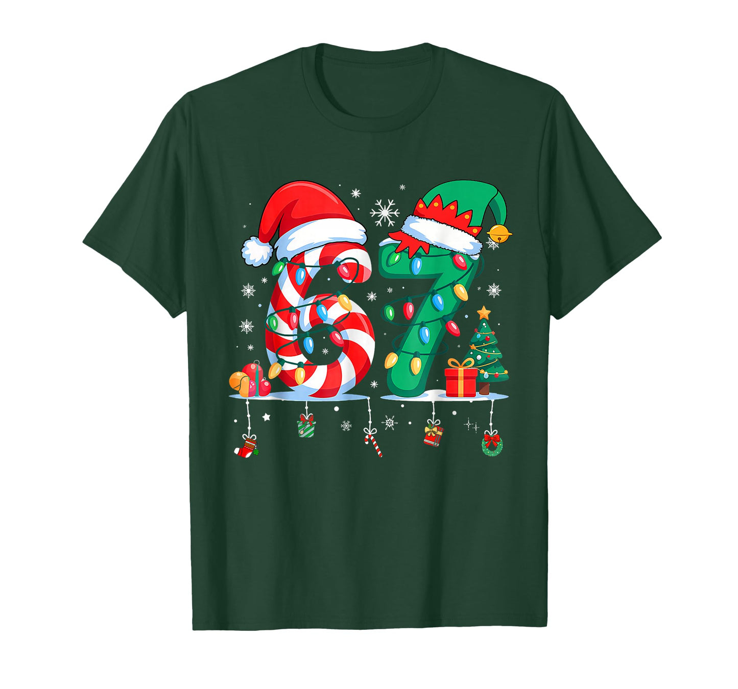 67 Six Seven Xmas Funny Christmas 6 7 Meme Men Women Kids T-Shirt