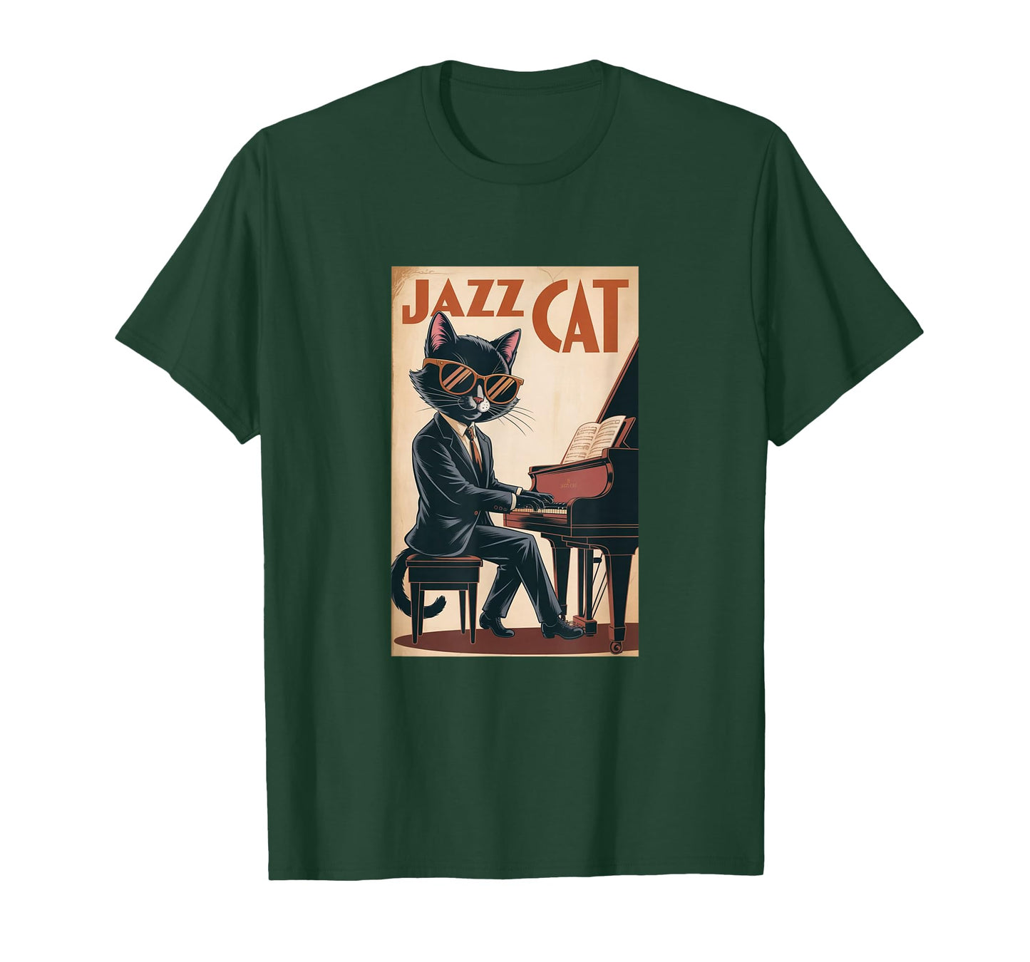 Jazz Cat – Classy Piano-Playing Cat T-Shirt