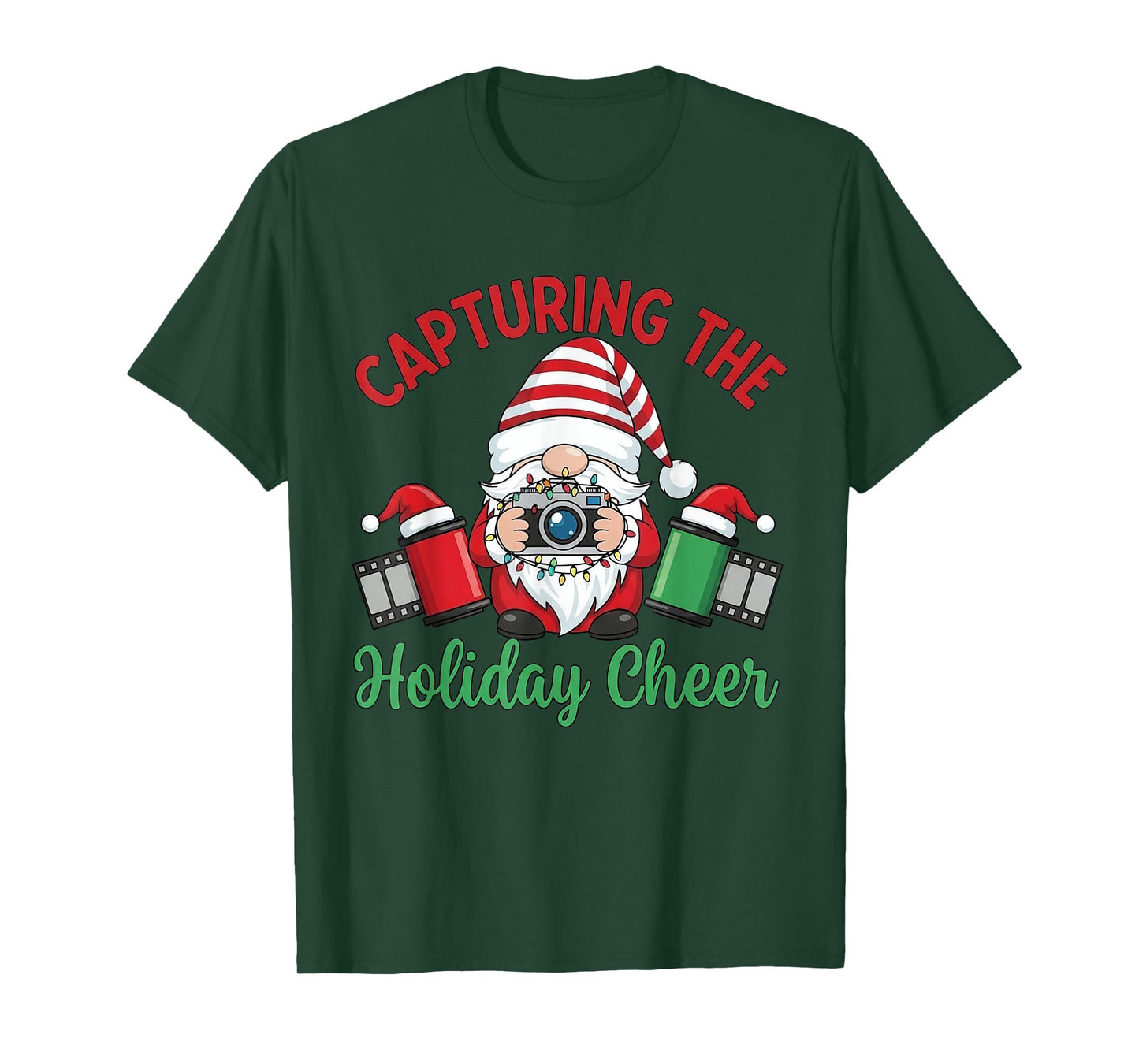 Capturing The Holiday Cheer Christmas Gnome Photographer T-Shirt