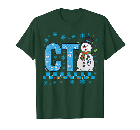 Christmas CT Scan Snowman CAT Scan Radiology Department T-Shirt
