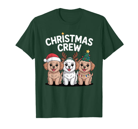 Christmas Crew Xmas Puppy Mix Dog Funny Christmas Shi-Poo T-Shirt