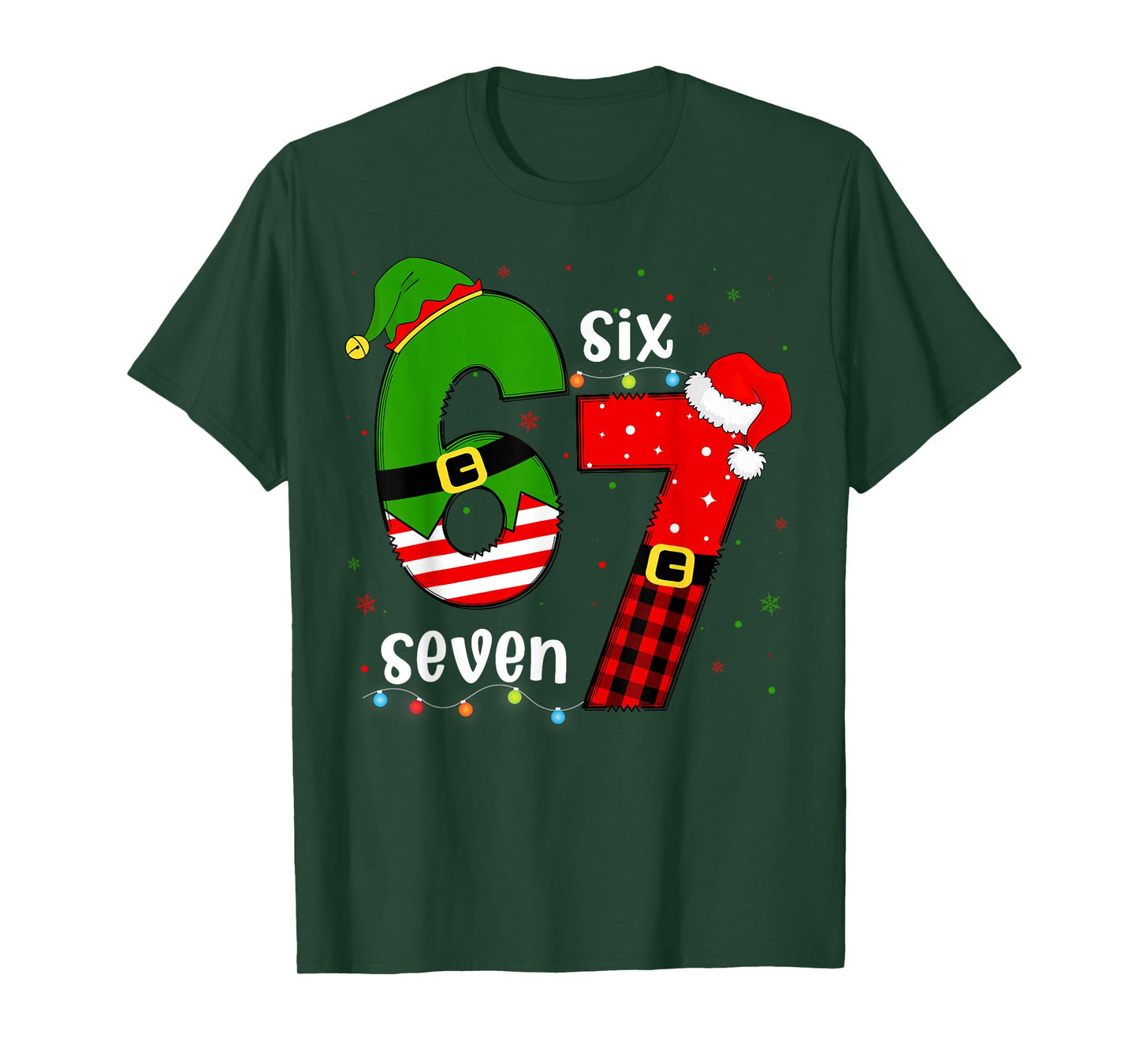 Funny 67 Six Seven Christmas Boys Girls Kids Teens Xmas 6 7 T-Shirt