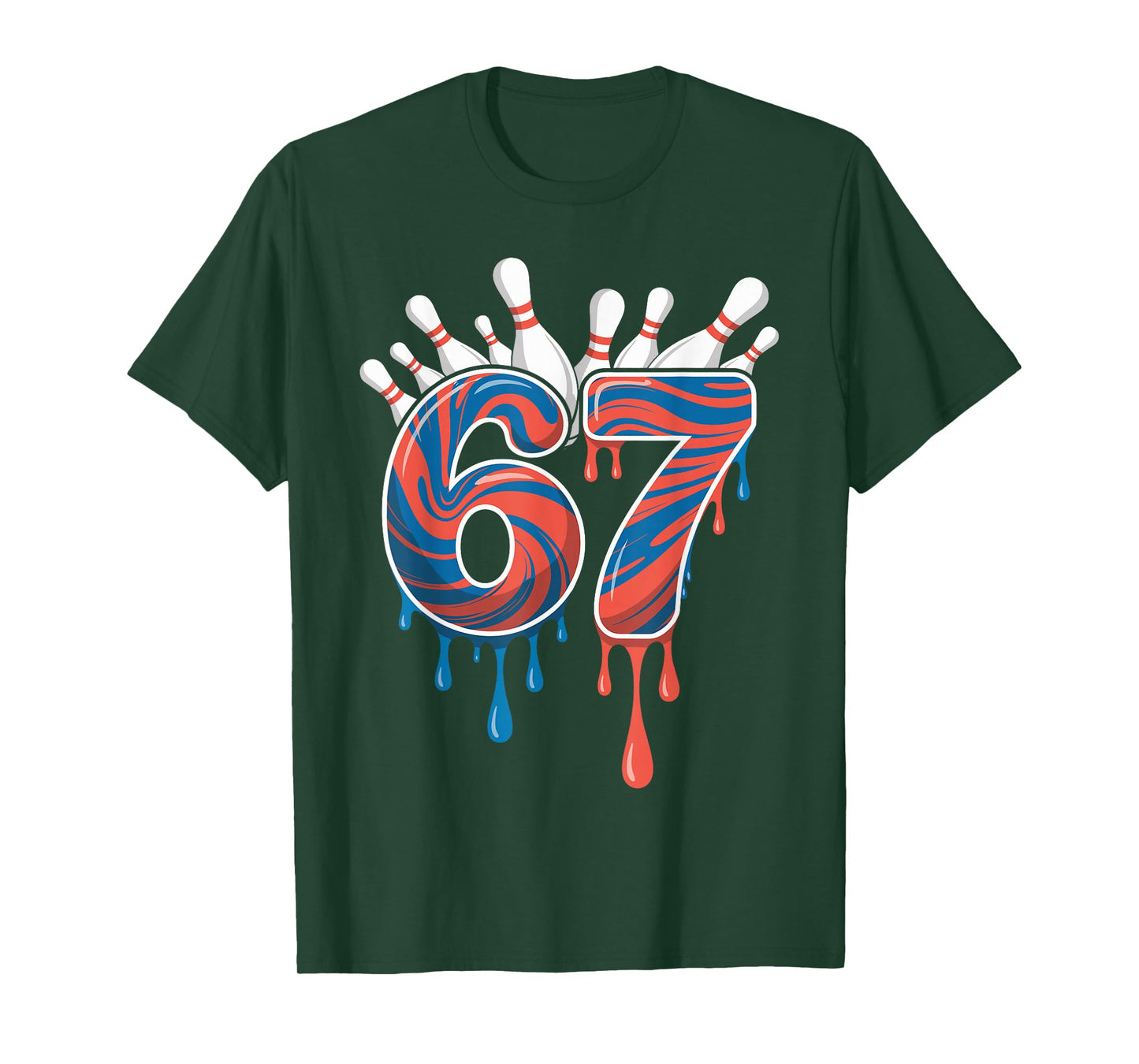 Bowling Ball 67 Six Seven Alpha Slang 6 7 Meme Kids Teacher T-Shirt
