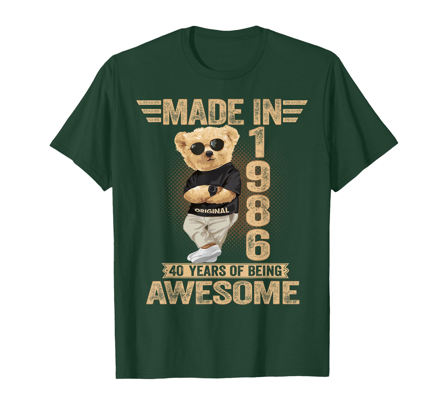 40 Year Old Made in 1986 Teddy Bear 40th Birthday Men Women T-Shirt