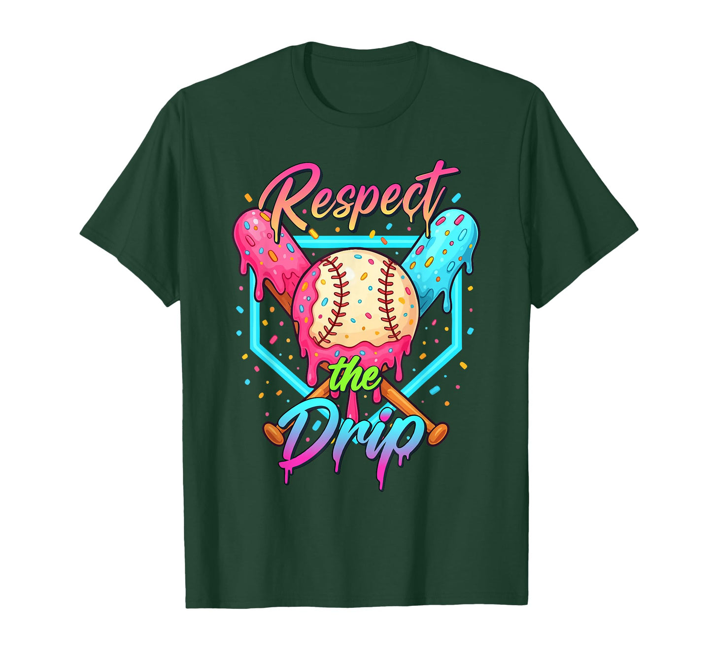 Baseball Ice Cream Drip Number 67 Player 67 Respect The Drip T-Shirt