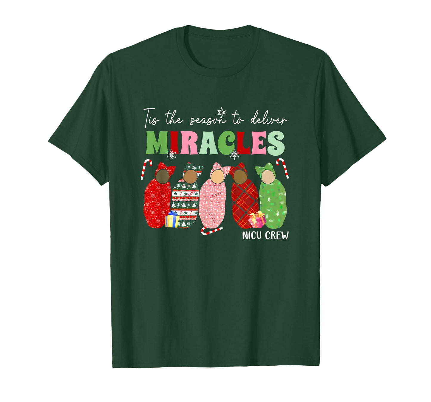 Tis The Season to Save Miracles Nicu Crew Nurse Christmas T-Shirt