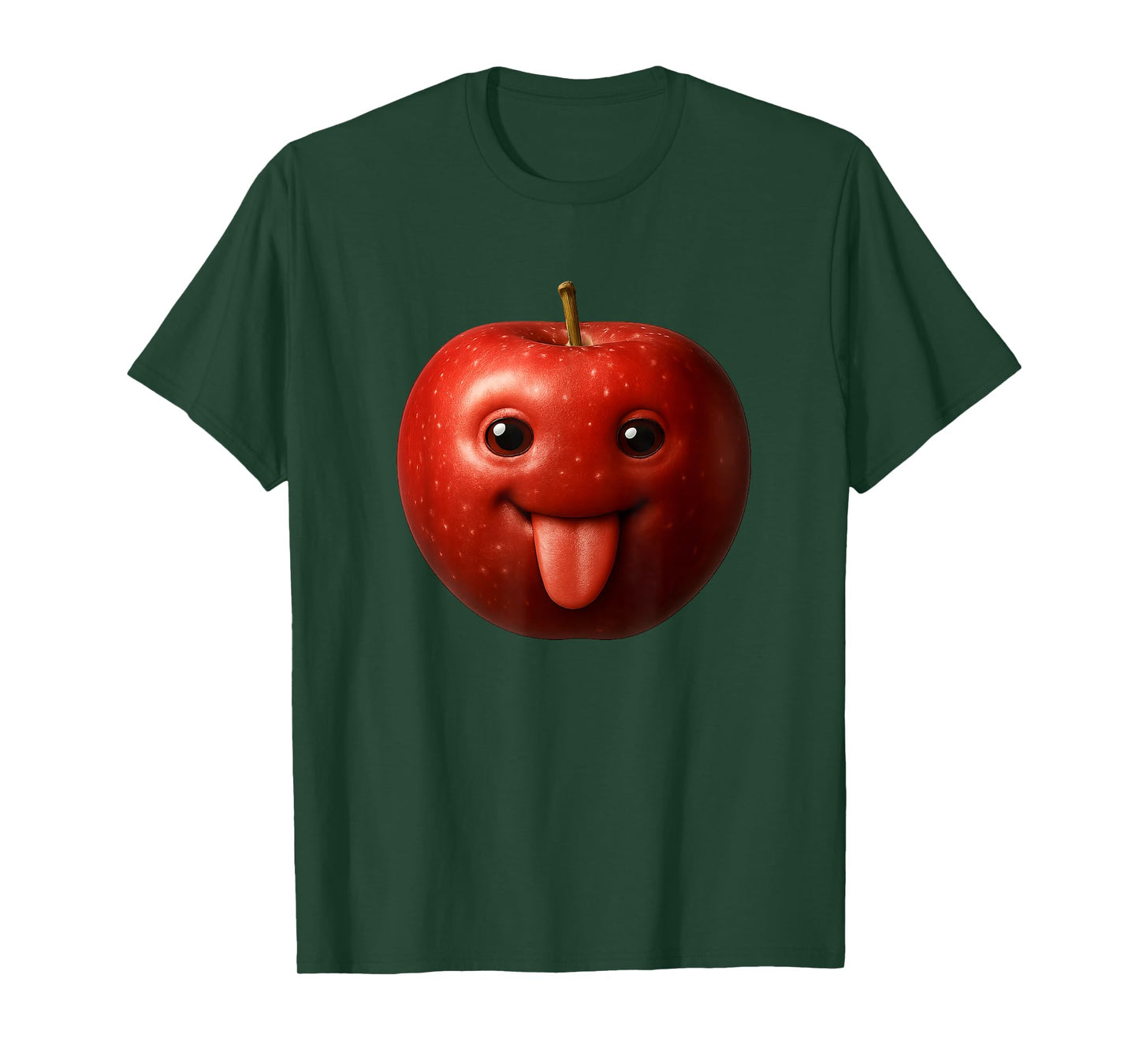 Funny Silly Apple gen z Meme BrainRot Humor Tongue Out T-Shirt