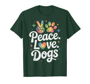 Peace Love Dogs Tie Dye Dog Lover Rescue Puppy T-Shirt