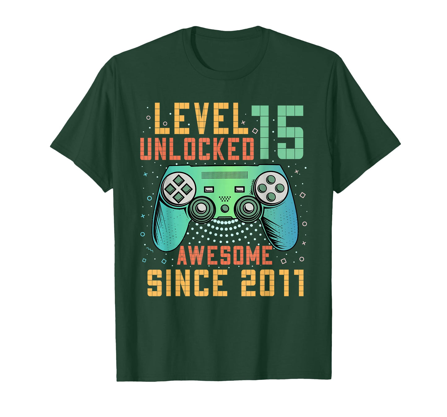 Level 15 Unlocked Awesome Since 2011 15th Birthday Boy T-Shirt