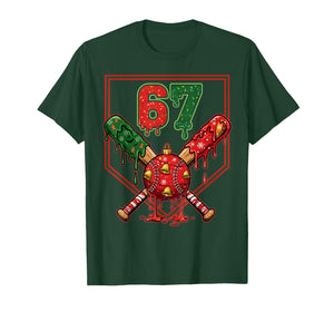 67 Baseball Drip Christmas Meme Six Seven Gen Alpha Slang T-Shirt