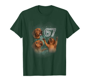 67 Funny Dachshund Howling at The Moon Meme 6 7 Dog Design T-Shirt