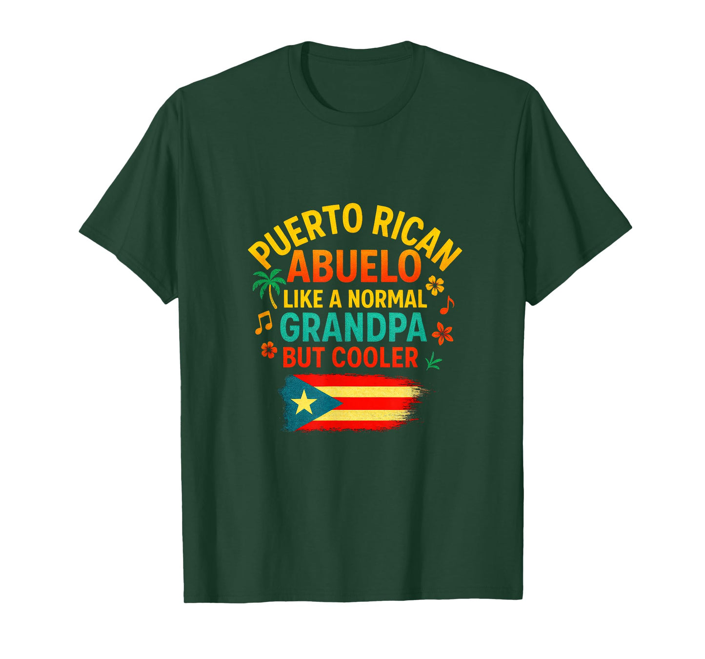 Puerto Rican Abuelo - Boricua Flag Pride Design T-Shirt