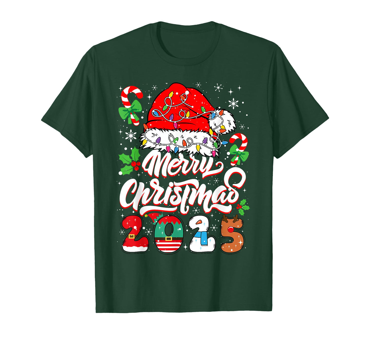 Merry Christmas 2025 Family Matching Pajamas Xmas Men Women T-Shirt