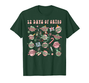 Christmas Orthopedic 12 Days of Ortho Ortho Nurse Group Team T-Shirt