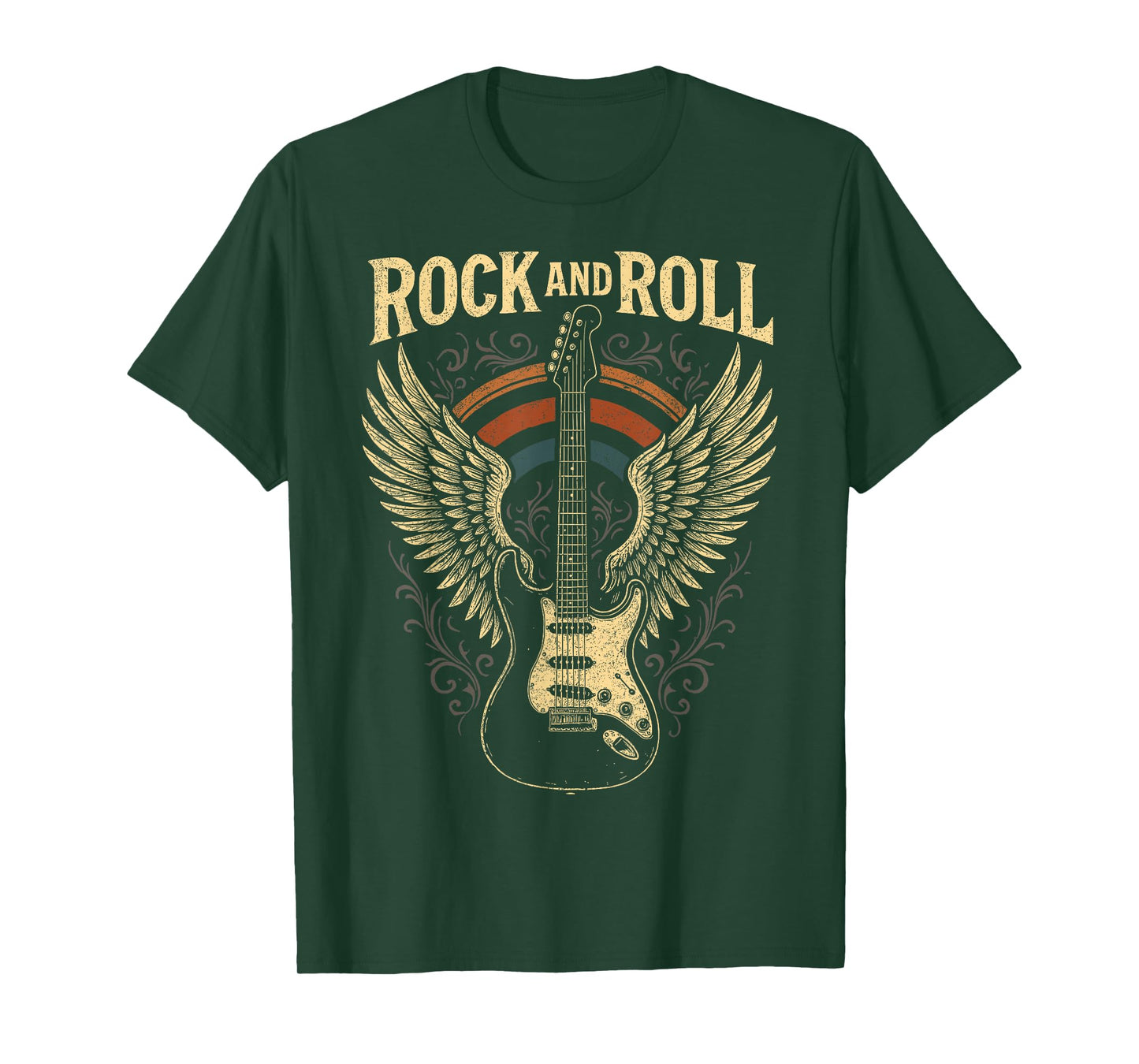 Rock and Roll Guitar Wings Retro Vintage Rock Music Lover T-Shirt