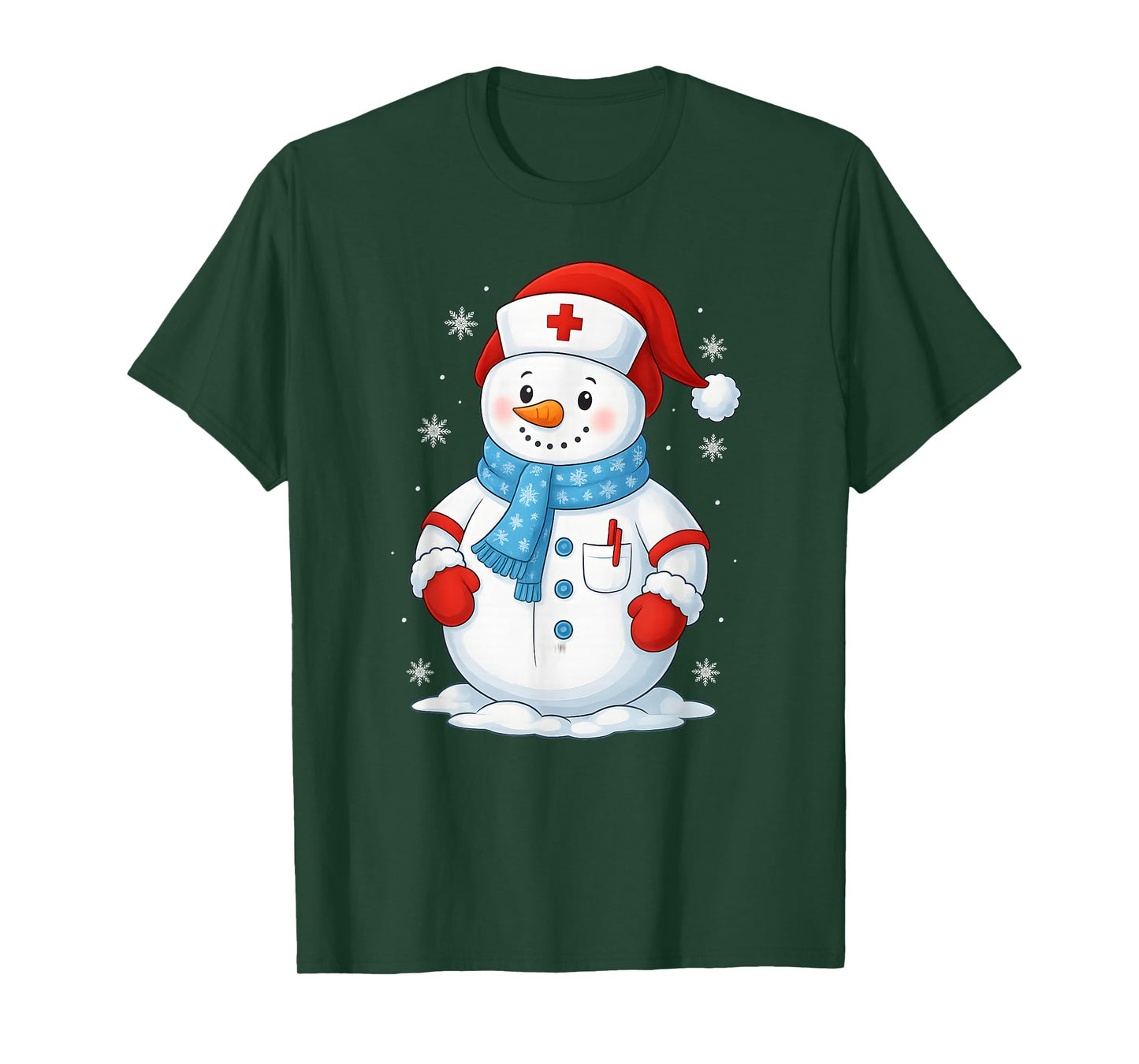 Snowman Nurse Christmas Nursing Holiday Winter RN LPN CNA T-Shirt