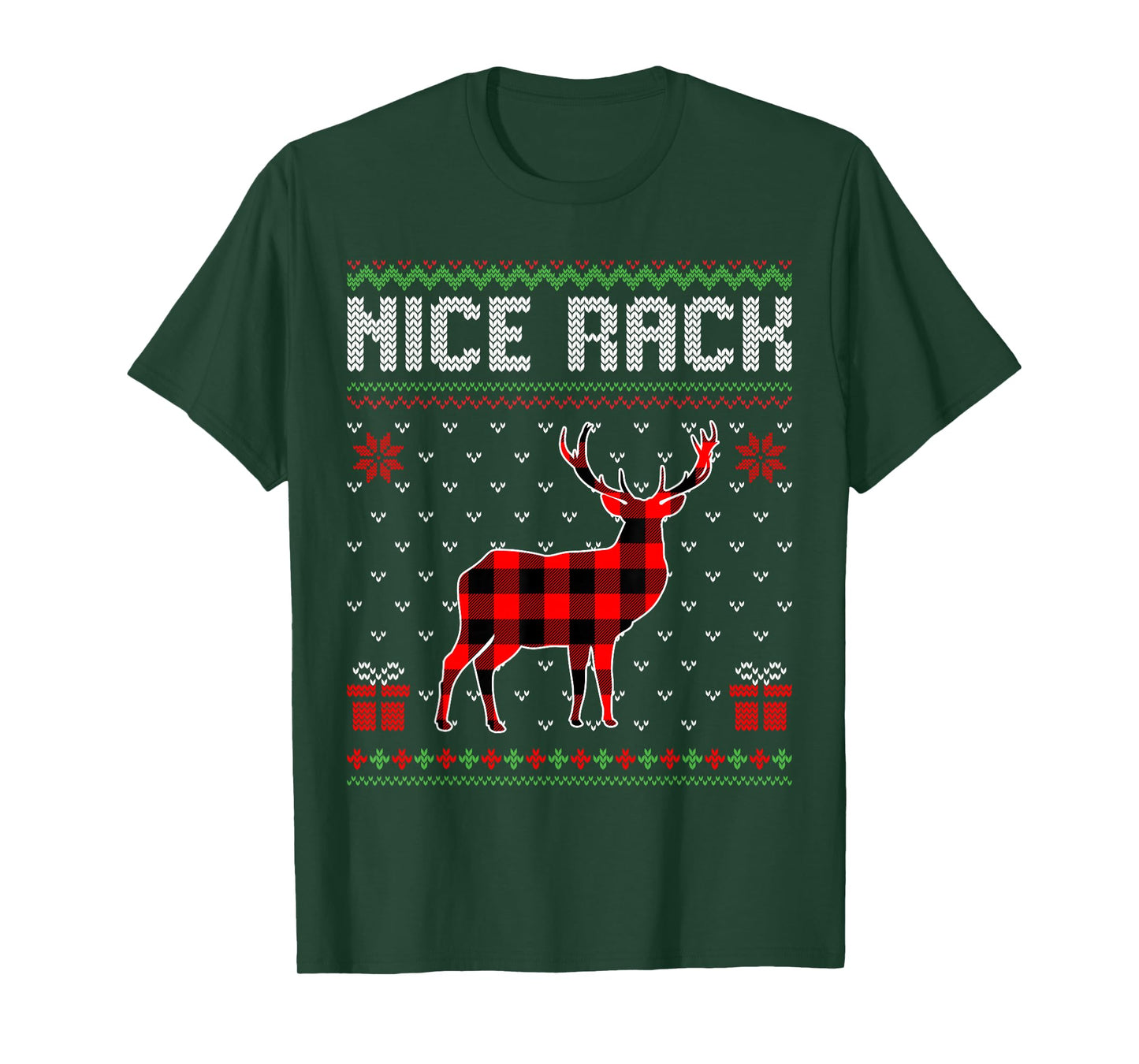 Retro Nice Rack Ugly Christmas Sweater Couples Matching Xmas T-Shirt