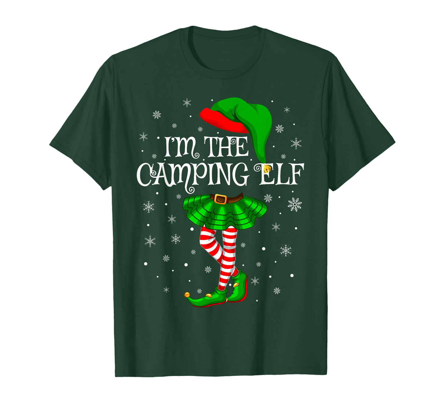 Camping Elf Christmas Family Group Women Girls Xmas Pajama T-Shirt
