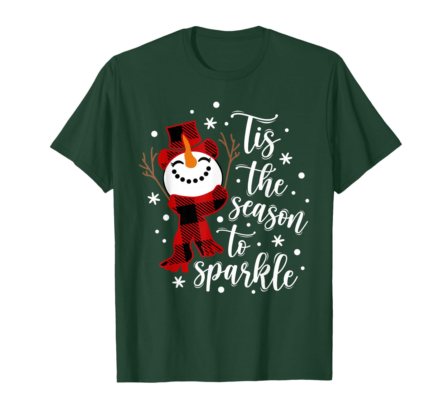 Tis The Season to Sparkle Snowman Christmas Holiday T-Shirt